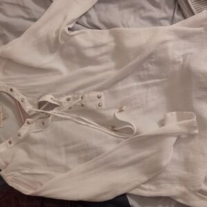 White MK blouse